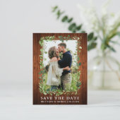 Waterverf Eucalyptus groen hout Save the date Briefkaart (Staand voorkant)