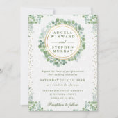 Waterverf Eucalyptus groen krans bruiloft Kaart (Voorkant)