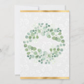 Waterverf Eucalyptus groen krans bruiloft Kaart (Achterkant)