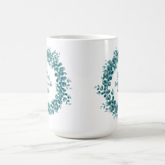 Waterverf eucalyptus groen krans koffiemok (Center)