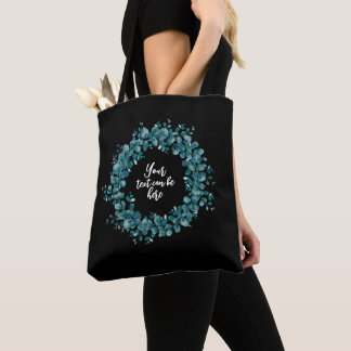 Waterverf eucalyptus groen krans tote bag