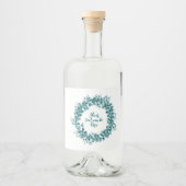 Waterverf eucalyptus groen likeurfles etiket (Voorkant)