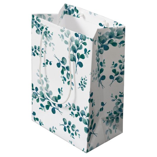 Waterverf eucalyptus groen medium cadeauzakje (Achterkant Gekanteld)