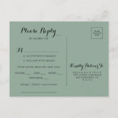 Waterverf Eucalyptus Groen Menu Keuze RSVP (Achterkant)