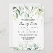 Waterverf Eucalyptus groen Nuestra Boda Kaart (Voorkant)