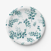 Waterverf eucalyptus groen papieren bordje (Voorkant)