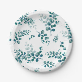 Waterverf eucalyptus groen papieren bordje