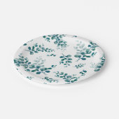 Waterverf eucalyptus groen papieren bordje (Gekanteld)