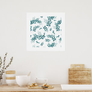 Waterverf eucalyptus groen poster