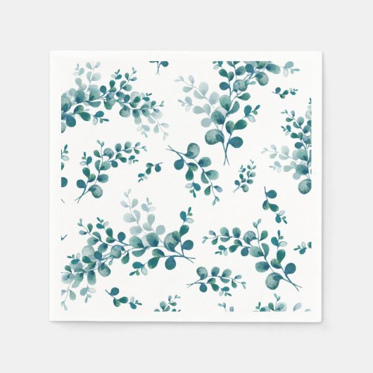 Waterverf eucalyptus groen servet (Voorkant)