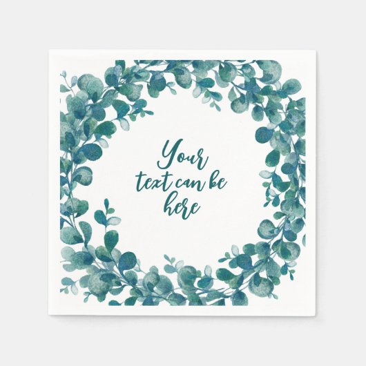 Waterverf eucalyptus groen servet (Voorkant)