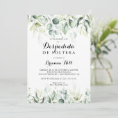 Waterverf Eucalyptus Groen Spaans Vrijgezellenfees Kaart (Staand voorkant)