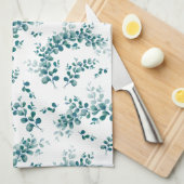 Waterverf eucalyptus groen theedoek (Quarter Fold)