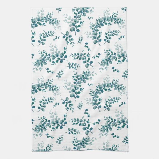 Waterverf eucalyptus groen theedoek (Verticaal)