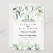 Waterverf Eucalyptus Groen Traditioneel Huwelijk Kaart (Voorkant)