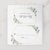 Waterverf eucalyptus groen trouwtafel plaatskaartje (Buitenkant ongevouwen)