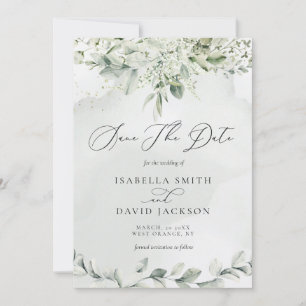 Waterverf Eucalyptus groen tuin botanisch Save The Date