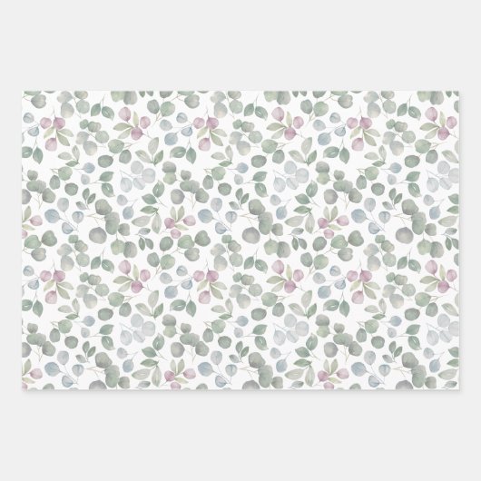 Waterverf Eucalyptus groen verlaat bruiloft Inpakpapier Vel (Voorkant 2)