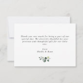 Waterverf Eucalyptus groen Waterverf bruiloft Bedankkaart (Achterkant)