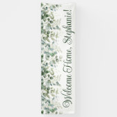 Waterverf Eucalyptus groen welkom thuis lang Spandoek (Verticaal)