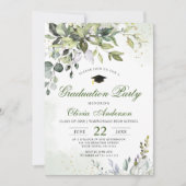 Waterverf Eucalyptus Groene Afstudeerfeest Kaart (Voorkant)