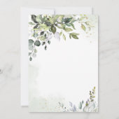 Waterverf Eucalyptus Groene Afstudeerfeest Kaart (Achterkant)