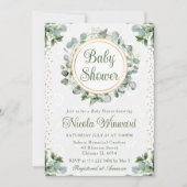 Waterverf Eucalyptus Groene Baby Shower Kaart (Voorkant)