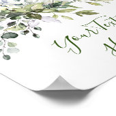 Waterverf Eucalyptus Groene Bord Poster (Hoek)