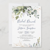 Waterverf Eucalyptus Groene Bruids Brunch Kaart (Voorkant)