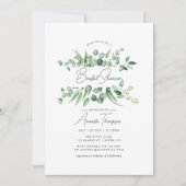 Waterverf Eucalyptus Groene Bruidsdouche Kaart (Voorkant)