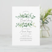 Waterverf Eucalyptus Groene Bruidsdouche Kaart (Staand voorkant)