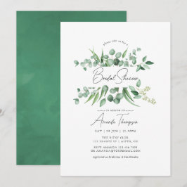 Waterverf Eucalyptus Groene Bruidsdouche Kaart