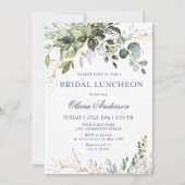 Waterverf Eucalyptus Groene BRUIDSLUNCH Kaart (Voorkant)