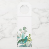 Waterverf Eucalyptus Groene Bruidsmeisje Voorstel Flessenhanger (Achterkant)