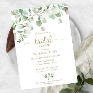 Waterverf Eucalyptus Groene Bruiloft Borrel Kaart