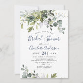 Waterverf Eucalyptus Groene Bruiloft Borrel Kaart (Voorkant)