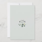 Waterverf Eucalyptus Groene Bruiloft Feest Kaart (Achterkant)