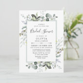 Waterverf Eucalyptus Groene Bruiloft Feest Kaart (Staand voorkant)