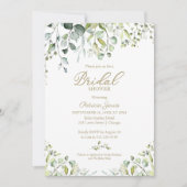 Waterverf Eucalyptus Groene Bruiloftsborrel Kaart (Voorkant)