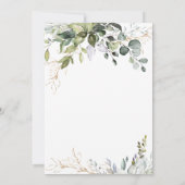 Waterverf Eucalyptus Groene Bruiloftsborrel Kaart (Achterkant)