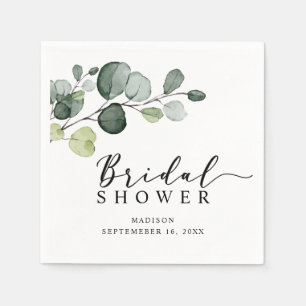 Waterverf Eucalyptus Groene Bruiloftsborrel Papier Servet