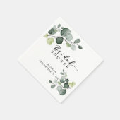 Waterverf Eucalyptus Groene Bruiloftsborrel Servet (Hoek)