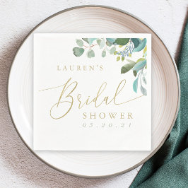 Waterverf Eucalyptus Groene Bruiloftsborrel Servet