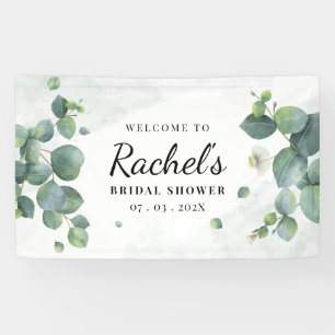 Waterverf Eucalyptus Groene Bruiloftsborrel Spandoek