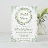 Waterverf Eucalyptus Groene Bruiloftsdouche Kaart (Staand voorkant)