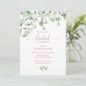 Waterverf Eucalyptus Groene Bruiloftslunch Kaart (Staand voorkant)