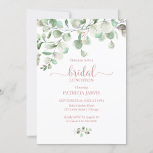Waterverf Eucalyptus Groene Bruiloftslunch Kaart