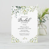 Waterverf Eucalyptus Groene Bruiloftslunch Kaart (Staand voorkant)