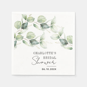 Waterverf Eucalyptus Groene Bruiloftsshower Papier Servet