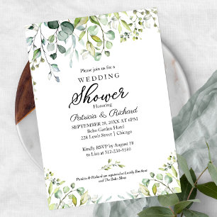 Waterverf Eucalyptus Groene Couples Shower Kaart